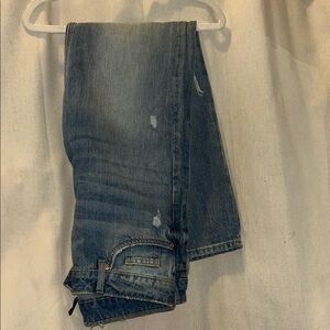 H&M Divided Medium Blue Straight Leg Ripped Denim Jeans